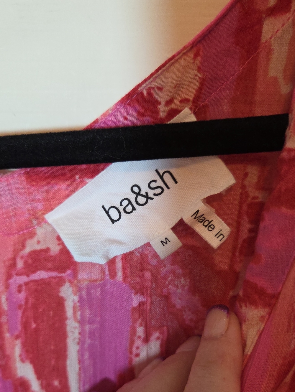 BA&SH Women's Talita Pink Printed Mini Dress Size Medium - Picture 9 of 16